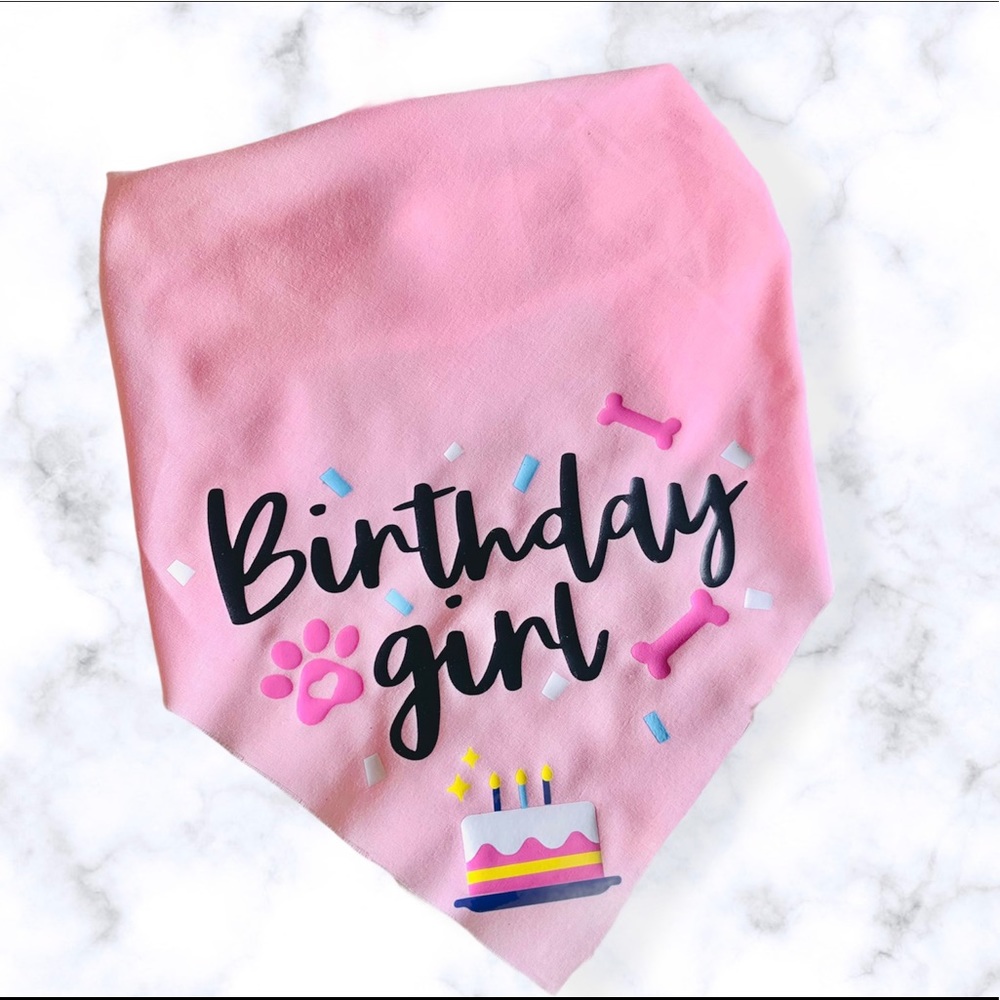 Pet birthday bandana, Birthday Girl Dog Bandana